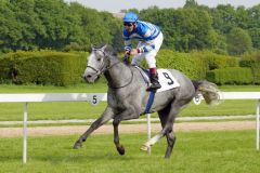 Santiago gewinnt 2005 mit Andreas Boschert das Mehl-Mülhens-Rennen - German 2000 Guineas. www.galoppfoto.de - Frank Sorge