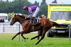 Ein weiterer Gruppesieg für Ballydolye: Leading Light und Jospeh O'Brien überqueren als erste den Zielstrich in der Queen's Vase. Foto: www.galoppfoto.de - Sandra Scherning