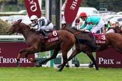 Zweiter Gruppesieg, der erste auf höchster Ebene, Karakontie siegt im Prix Jean-Luc Lagardère. Foto: www.galoppfoto.de - Frank Sorge 