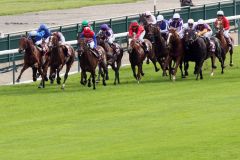 Da war die Zange zu .... kein Durchkommen für Liang Kay, 3. von rechts, beim Prix de l'Arc de Triomphe - am Ende wurde er achtbarer Neunter. www.galoppfoto.de