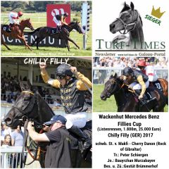 Die Collage für den Black Type-Sieg von Chilly Filly mit Bauyrzhan Murzabayev im Wackenhut Mercedes Benz Fillies Cup in Baden-Baden auf Listenparkett. ©galoppfoto - Frank Sorge