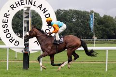 Earl of Tinsdal mit Eduardo Pedroza gewinnt den Rheinland-Pokal, Gr. I, 2011. www.galoppfoto.de - Sandra Scherning