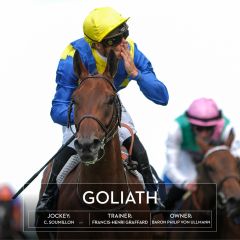 Goliath cantert in den "King George", Soumillon grüßt ins Publikum. Foto: courtesy by Ascot Racecourse