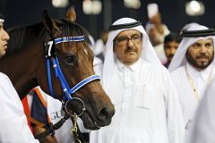 Muarrab und sein Besitzer Scheich Hamdan al Maktoum. www.galoppfoto.de