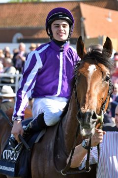 Ein großer Triumph für Donnacha O'Brien auf Saxon Warrior. www.galoppfoto.de - JJ Clark