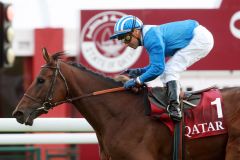 Watar mit Davy Bonilla als Sieger in den Qatar Prix Chaudenay. www.galoppfoto.de