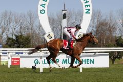 Wurde der Favoritenstellung gerecht - Royal Fox mit Dennis Schiergen siegte beim 3. Start überlegen. www.turfstock.com - Lajos-Eric Balogh