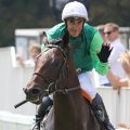 Rodaballo und José-Luis Martinez-Tejera im Sattel des 4jährigen Lopa de Vega-Sohnes grüßen als Gr. II-Sieger im 88. Kronimus Oettingen Rennen in Baden-Baden. ©galoppfoto - Sarah Bauer