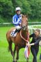 Erneut ein "Big Point" für das erfolgreiche Quartier von Trainer Andreas Wöhler: Full Rose mit Jozef Bojko als klassische Sieger in den 95. German Guineas. Foto: Ursula Stüwe-Schmitz